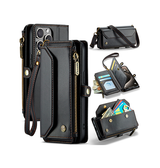 iPhone 16 Pro Max | iPhone 16 Pro Max - CaseMe™ RFID Læder Taske / Etui m. Pung - Sort - DELUXECOVERS.DK