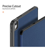 iPad 10.9" (2022) | iPad 11" (2025) / iPad 10.9" (2022) - DUX DUCIS™ Trifold Læder Cover M. Stander - Blå - DELUXECOVERS.DK