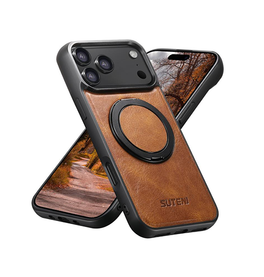 iPhone 17 Pro Max | iPhone 17 Pro Max - Suteni® 360° vegan-læder cover M. MagSafe - Brun - DELUXECOVERS.DK