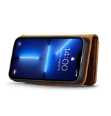 iPhone 13 Pro | iPhone 13 Pro - DG.MING™ Vintage 2-In-1 Læder Etui M. Cover - Brun - DELUXECOVERS.DK