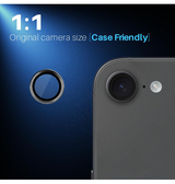 iPhone Beskyttelsesglas | iPhone 16e - NTJO™ 9H Kamera Linse Beskyttelsesglas - Sort - DELUXECOVERS.DK