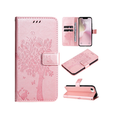iPhone 16e | iPhone 16e - BUTTERFLY™ Læder Etui / Taske M. Pung - Rose - DELUXECOVERS.DK