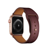 Apple Watch 38mm | Apple Watch (38/40/SE/41/42mm) - FINESSE Ægte Læder Rem - Rød - DELUXECOVERS.DK