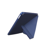 iPad 7/8/9 | iPad 10.2" 7/8/9 (2019/2020/2021) Orgami Trifold Læder Cover M. Stander - Navy - DELUXECOVERS.DK