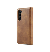 Samsung Galaxy S21+ | Samsung Galaxy S21+(Plus) - DG.MING™ Vintage 2-In-1 Læder Etui M. Cover - Brun - DELUXECOVERS.DK