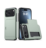 iPhone 17 Pro - Deluxe™ Håndværker Cover M. Kortholder - Army