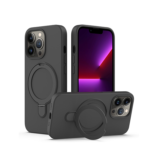 iPhone 12 Pro Max | iPhone 12 Pro Max - DeLX™ Silikone Cover m. MagSafe Ring - Sort - DELUXECOVERS.DK