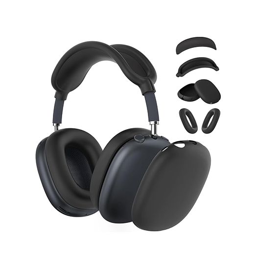 AirPods Max | AirPods Max (3-i-1) Silikone Cover Sæt – Sort – XDCASE™ - DELUXECOVERS.DK