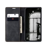 iPhone 16e | iPhone 16e - CaseMe™ Noble Læder Etui / Pung - Sort - DELUXECOVERS.DK