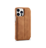 iPhone 12 Pro | iPhone 12 Pro - LC.IMEEKE™ Læder Flip Cover M. Kortholder - Brun - DELUXECOVERS.DK