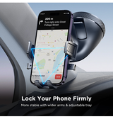 Mobilholder | JOYROOM™ - Bilholder Til Forruden / Instrumentbrættet M. Sugekop - Sort - DELUXECOVERS.DK