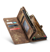 Samsung Galaxy S23 Ultra | Samsung Galaxy S23 Ultra - CaseMe™ Multifunktionel Læder Etui / Pung - Brun - DELUXECOVERS.DK