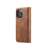 iPhone 12 Pro | iPhone 12 Pro - DG.MING™ Vintage 2-In-1 Læder Etui M. Cover - Brun - DELUXECOVERS.DK