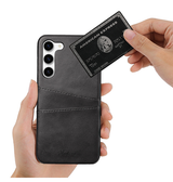 Samsung Galaxy S24 Plus | Samsung Galaxy S24 Plus - NX Design™ Læder Cover M. Kortholder - Sort - DELUXECOVERS.DK