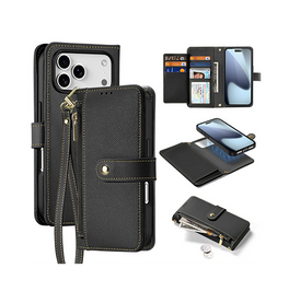 iPhone 17 Pro | iPhone 17 Pro - DUX DUCIS™ 2-i-1 Læder Etui M. Aftageligt Cover - sort - DELUXECOVERS.DK