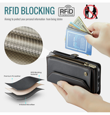 iPhone 16 | iPhone 16 - CaseMe™ RFID Læder Taske / Etui m. Pung - Sort - DELUXECOVERS.DK