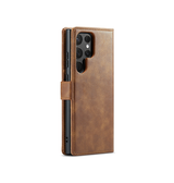 Samsung Galaxy S24 Ultra | Samsung Galaxy S24 Ultra - DG.MING™ Vintage 2-i-1 Læder Etui M. Cover - Brun - DELUXECOVERS.DK