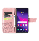 Samsung Galaxy S25 Ultra | Samsung Galaxy S25 Ultra - BUTTERFLY™ Læder Etui / Taske M. Pung - Rose - DELUXECOVERS.DK