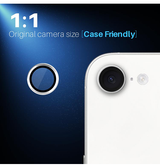 iPhone Beskyttelsesglas | iPhone 16e - NTJO™ 9H Kamera Linse Beskyttelsesglas - Sølv - DELUXECOVERS.DK