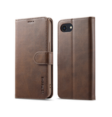 iPhone 16e | iPhone 16e - LC.IMEEKE™ Læder Cover M. Kortholder - Brun - DELUXECOVERS.DK