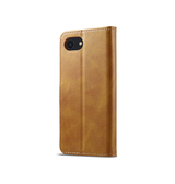 iPhone 16e | iPhone 16e - LC.IMEEKE™ Læder Cover M. Kortholder - Lysebrun - DELUXECOVERS.DK