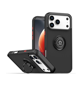 iPhone 17 Pro Max | iPhone 17 Pro Max - PRO™ Armor Cover m. Ring Holder - Sort - DELUXECOVERS.DK
