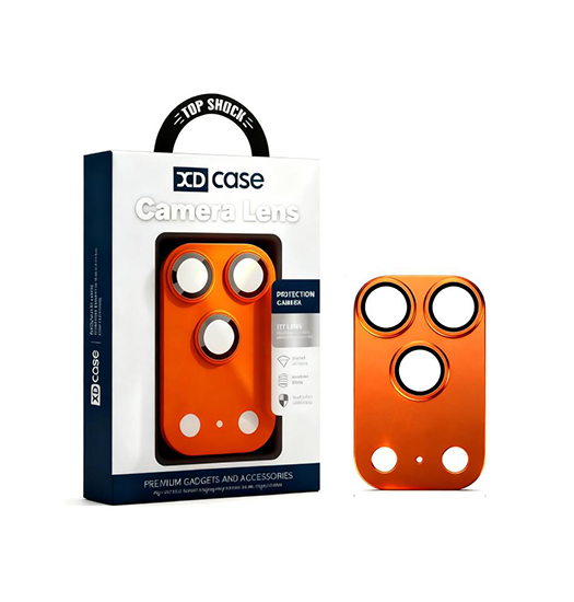 iPhone 17 Pro - XDCASE™ Armor Kamera Linse Beskyttelsesglas - Orange