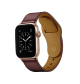 Apple Watch 38mm | Apple Watch (38/40/SE/41/42mm) - FINESSE Ægte Læder Rem - Rød - DELUXECOVERS.DK