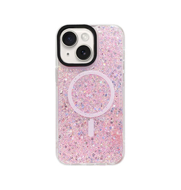 iPhone 15 Plus | <AAA>iPhone 15 Plus - MagSafe Glimmer Silikone Cover - Pink - DELUXECOVERS.DK