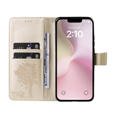 iPhone 16e | iPhone 16e - BUTTERFLY™ Læder Etui / Taske M. Pung - Gold - DELUXECOVERS.DK
