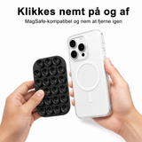 Mobilholder (Sugekop) | Silikone Sugekop Mobilholder MagSafe - Selvklæbende - Sort - DELUXECOVERS.DK