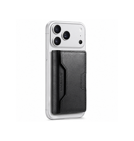 Mobil kortholder | MAGKING™ - K4 Læder RFID Kortholder - M. MagSafe - Sort - DELUXECOVERS.DK