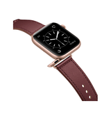 Apple Watch 42mm | Apple Watch (42/44/SE/45mm & Ultra) - FINESSE Ægte Læder Rem - Rød - DELUXECOVERS.DK
