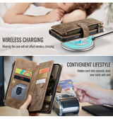 iPhone 16 Plus | iPhone 16 Plus - CaseMe™ Multifunktionel Læder Etui / Pung - Brun - DELUXECOVERS.DK