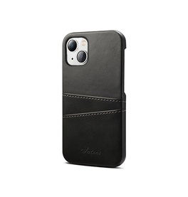 iPhone 15 | iPhone 15 - NX Design Læder Cover M. Kortholder - Sort - DELUXECOVERS.DK