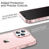 iPhone 12 Pro Max | iPhone 12 Pro Max - Deluxe™ Glitter Silikone Cover - Lyserød - DELUXECOVERS.DK