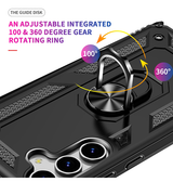 Samsung Galaxy S25 | Samsung Galaxy S25 - NX Pro™ Armor Cover m. Ring Holder - Sort - DELUXECOVERS.DK