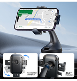 Mobilholder | JOYROOM™ - Bilholder Til Forruden / Instrumentbrættet M. Sugekop - Sort - DELUXECOVERS.DK