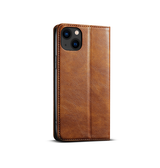 iPhone 14 | iPhone 14 - Suteni® Oil Wax Lædercover - Brun - DELUXECOVERS.DK