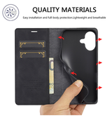 iPhone 16 | iPhone 16 - LC.IMEEKE™ Læder Cover M. Kortholder - Sort - DELUXECOVERS.DK