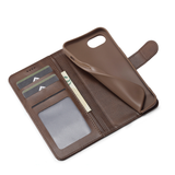 iPhone 16e | iPhone 16e - LC.IMEEKE™ Læder Cover M. Kortholder - Brun - DELUXECOVERS.DK