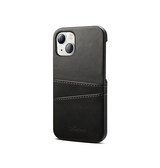 iPhone 15 Plus | iPhone 15 Plus - NX Design Læder Cover M. Kortholder - Sort - DELUXECOVERS.DK