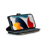 iPhone 16e | iPhone 16e - CaseMe™ Multifunktionel Læder Etui / Pung - Sort - DELUXECOVERS.DK