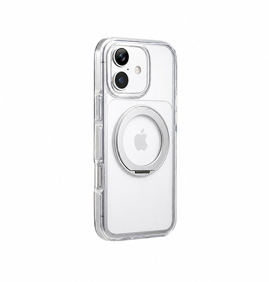 iPhone 17 | iPhone 17 - MagSafe Silikone Cover m. Ring Holder - Sølv - DELUXECOVERS.DK