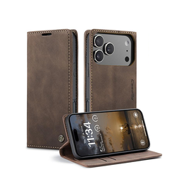 iPhone 17 Pro Max - CaseMe™ Noble Læder Etui / Pung - Brun