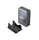 600W USB Ladestation GaN – 5x USB-C (140W PD) 3x USB-A – Sort