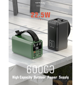 Powerbank | KONFULON® 60K | 22.5W Powerbank 60.000 mAh - Grøn - DELUXECOVERS.DK