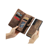 Samsung Galaxy S24 Plus | Samsung Galaxy S24 Plus - CaseMe™ Multifunktionel Læder Etui / Pung - Brun - DELUXECOVERS.DK