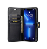 iPhone 11 Pro Max | iPhone 11 Pro Max - DG.MING™ Vintage 2-In-1 Læder Etui M. Cover - Sort - DELUXECOVERS.DK