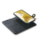 Samsung Galaxy S21 | Samsung Galaxy S21 5G - DG.MING™ Vintage 2-In-1 Læder Etui M. Cover - Sort - DELUXECOVERS.DK